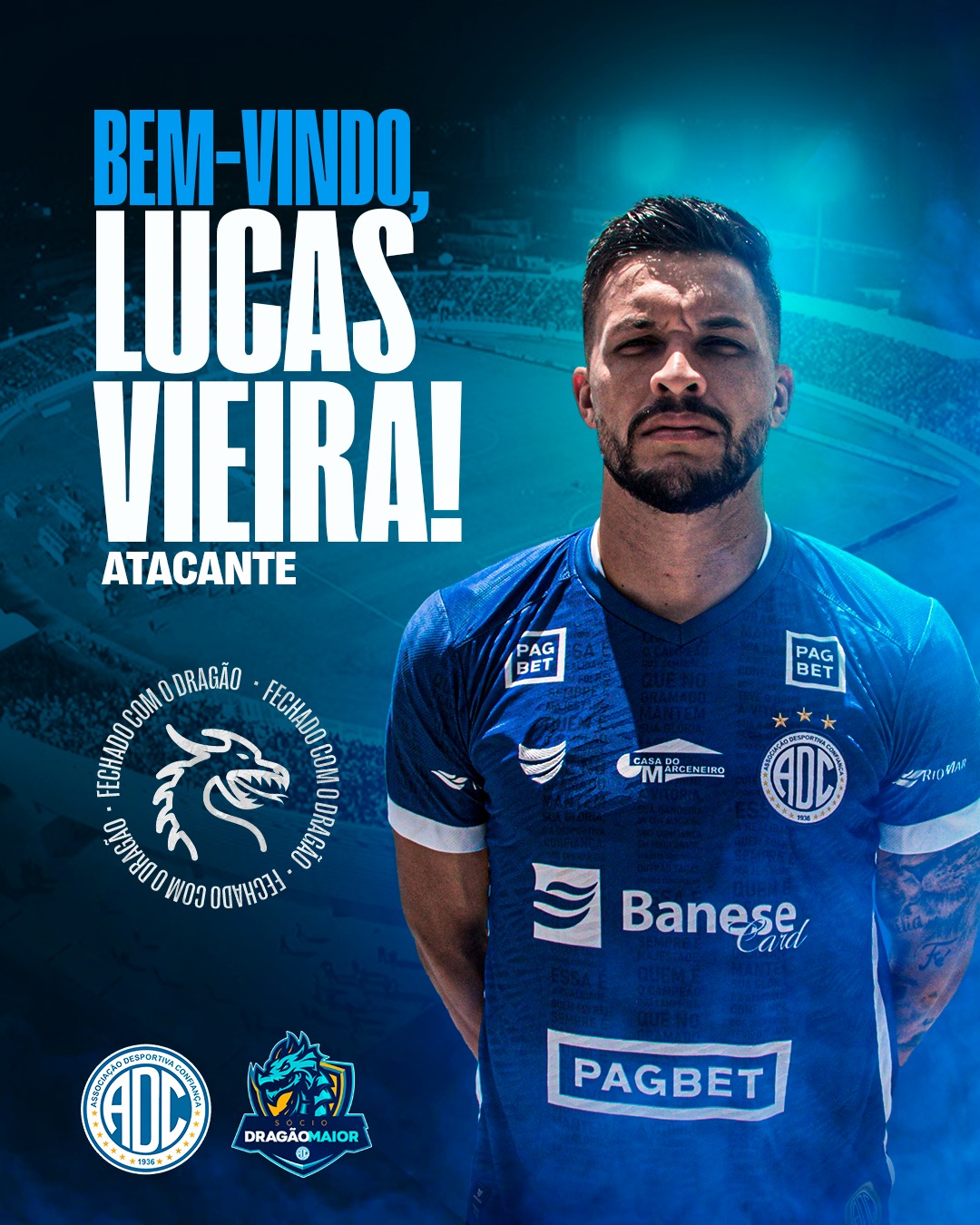 Lucas Vieira é o terceiro reforço anunciado pelo Confiança nesta